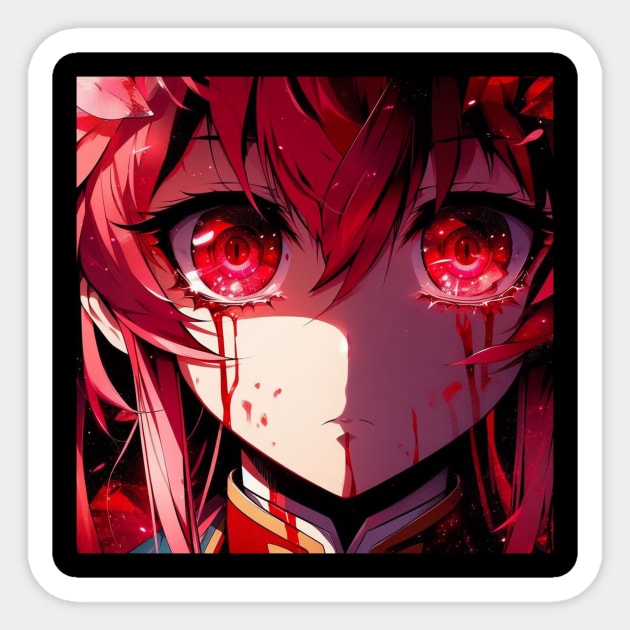 Anime Eyes - Red Sad Eyes Sticker by AnimeVision